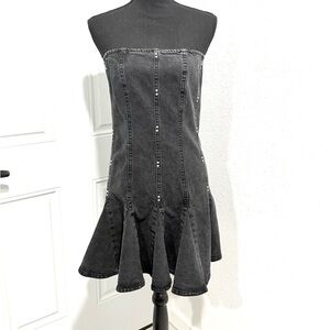 Wild Fable cotton spandex‎ Strapless Black Denim Dress XL